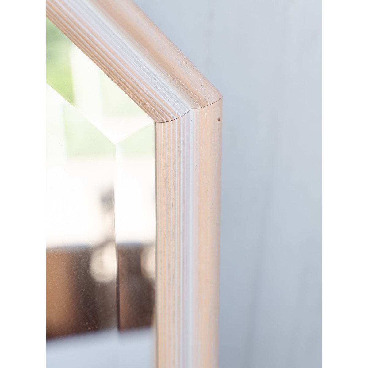 Miroir octogonal en bois beige nude Georges N°1360 - Bon état beige, DEBONGOUT