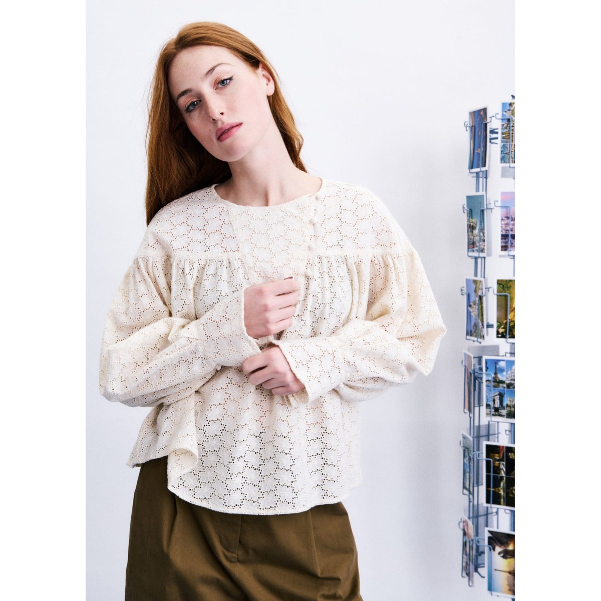 Blouse Takis en coton TAKIS beige crème, FRNCH