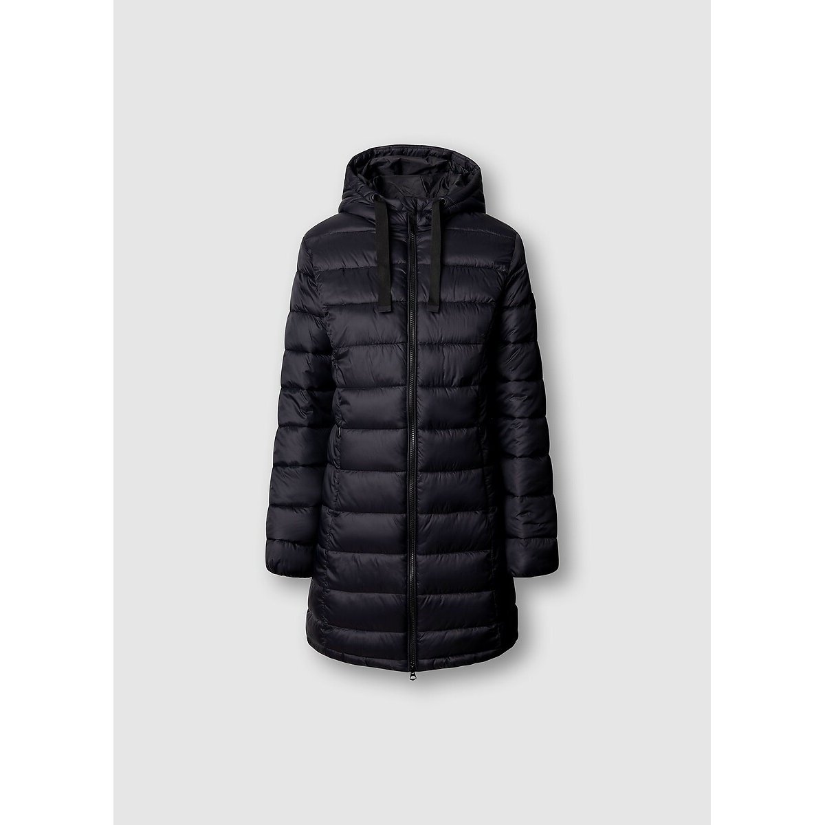 Doudoune mi-longue à capuche noir, PEPE JEANS
