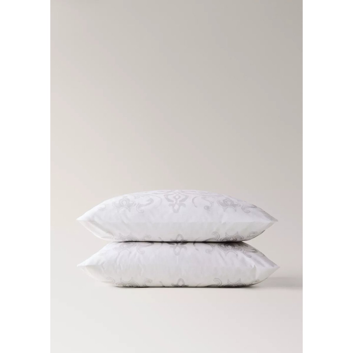 Deux taies d’oreiller imprimé fleuri 60x60 cm sable, MANGO HOME