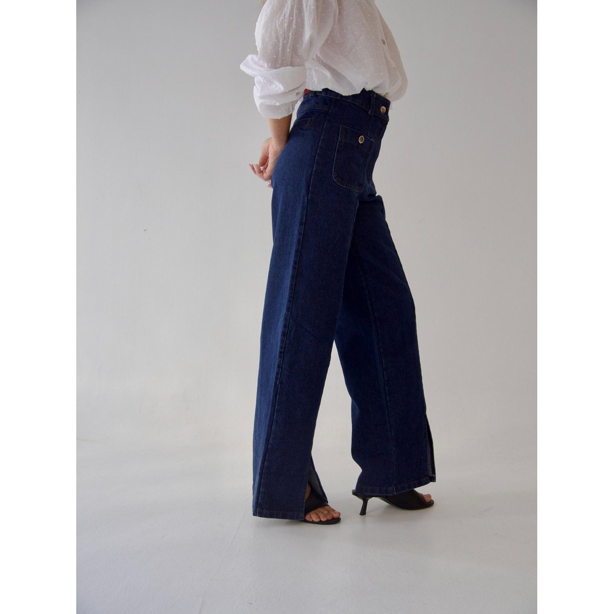 Jean large fendu CRISTINA bleu brut, MINDTRAVELER