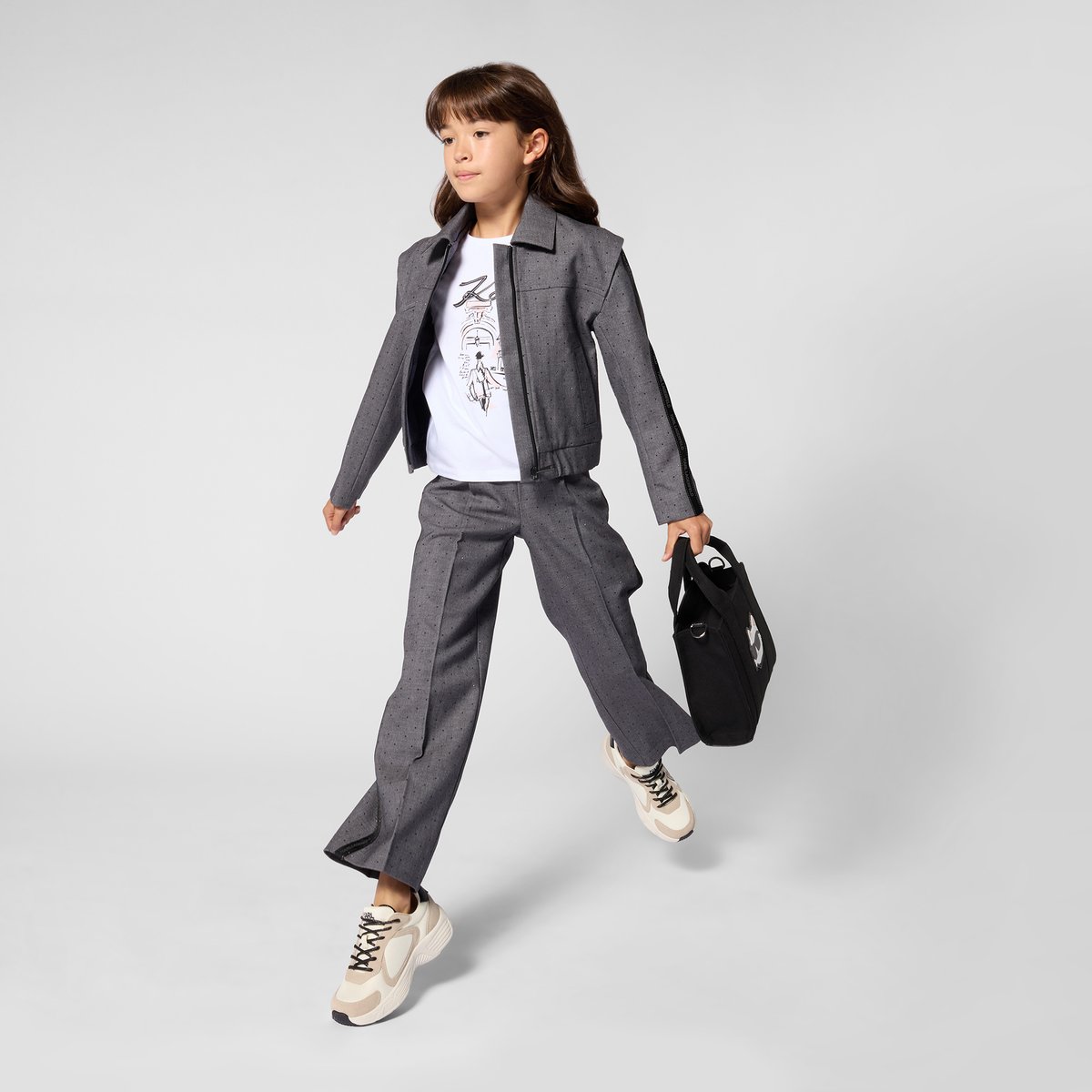 Tee-shirt manches courtes blanc, KARL LAGERFELD KIDS
