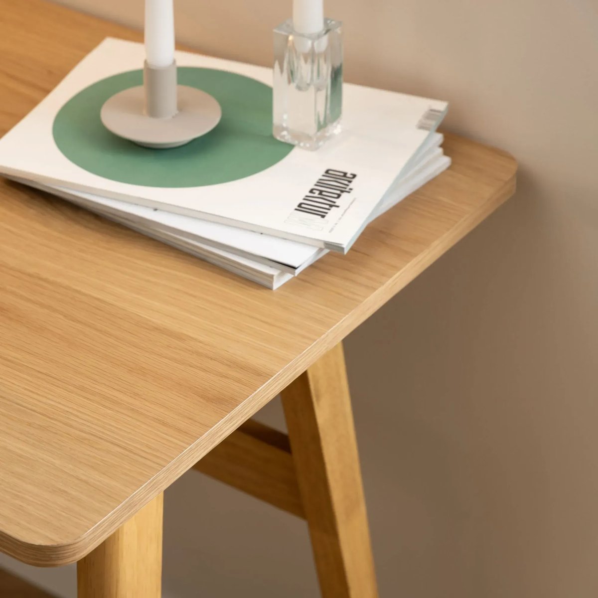 Bureau scandinave en chêne naturel 1 tiroir L120 - BARNELL bois clair, HELLIN, DEPUIS 1862