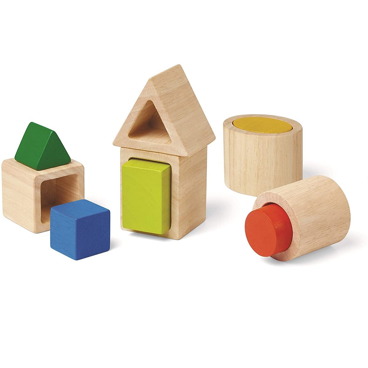 Formes géométriques à imbriquer beige, PLAN TOYS