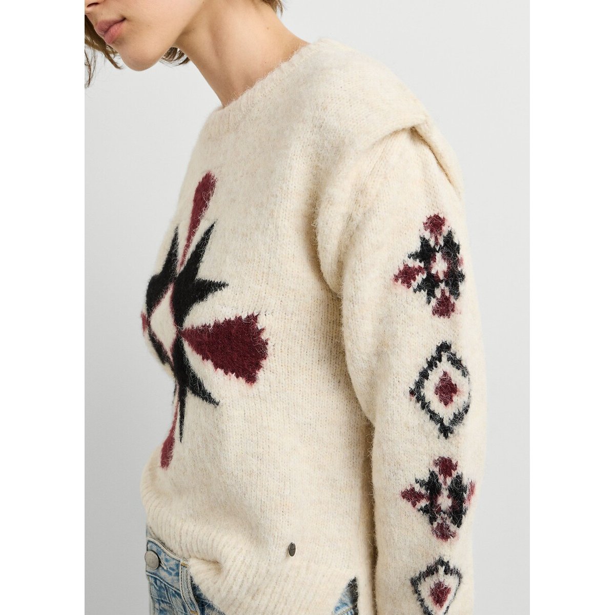 Pull manches longues à motif ecru, PEPE JEANS