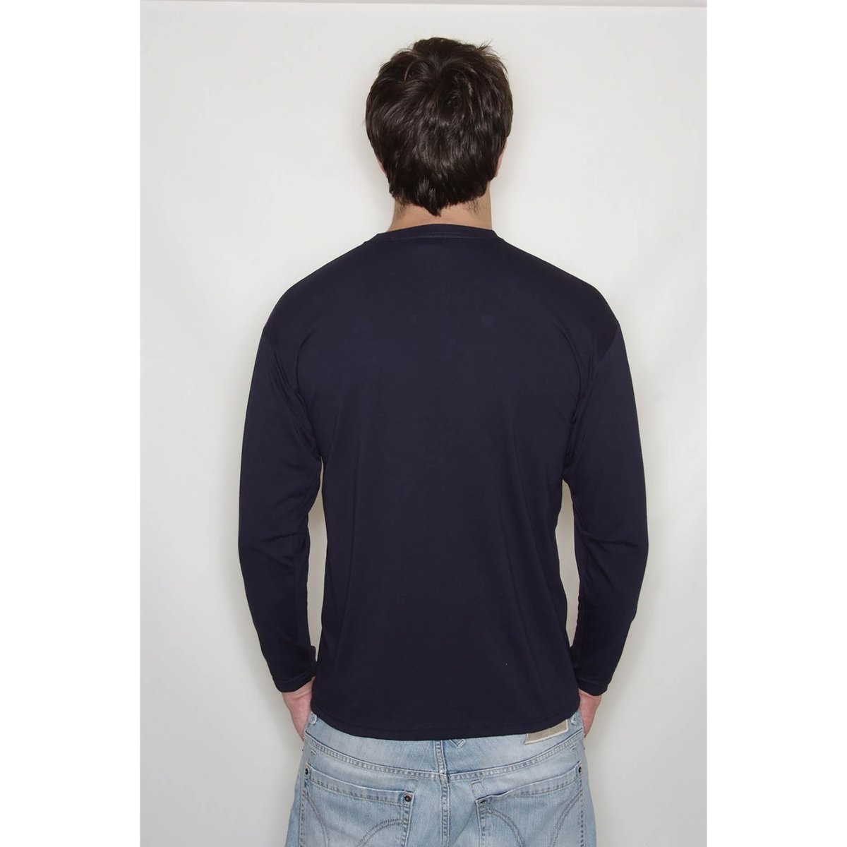 T-shirt manches longues bleu marine, FRUIT OF THE LOOM