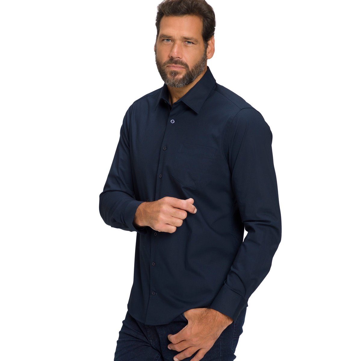 Chemise col Kent bleu marine, JP1880