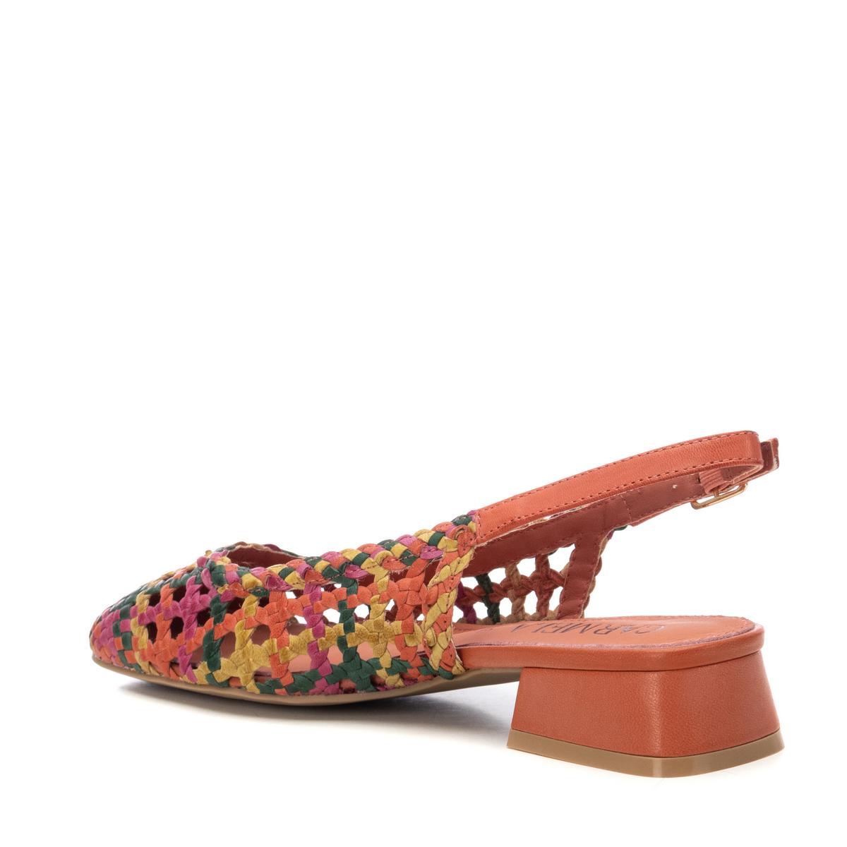 Chaussure Ballerine Talon Entreprise Boucle orange, CARMELA
