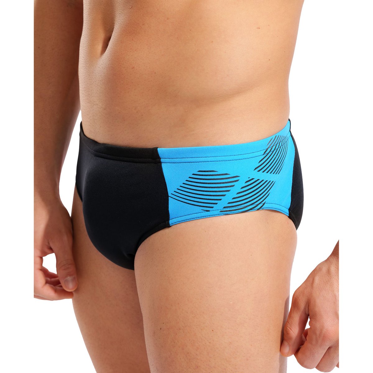 slip de bain imprimé splice arena Performance pour homme black-turquoise, ARENA