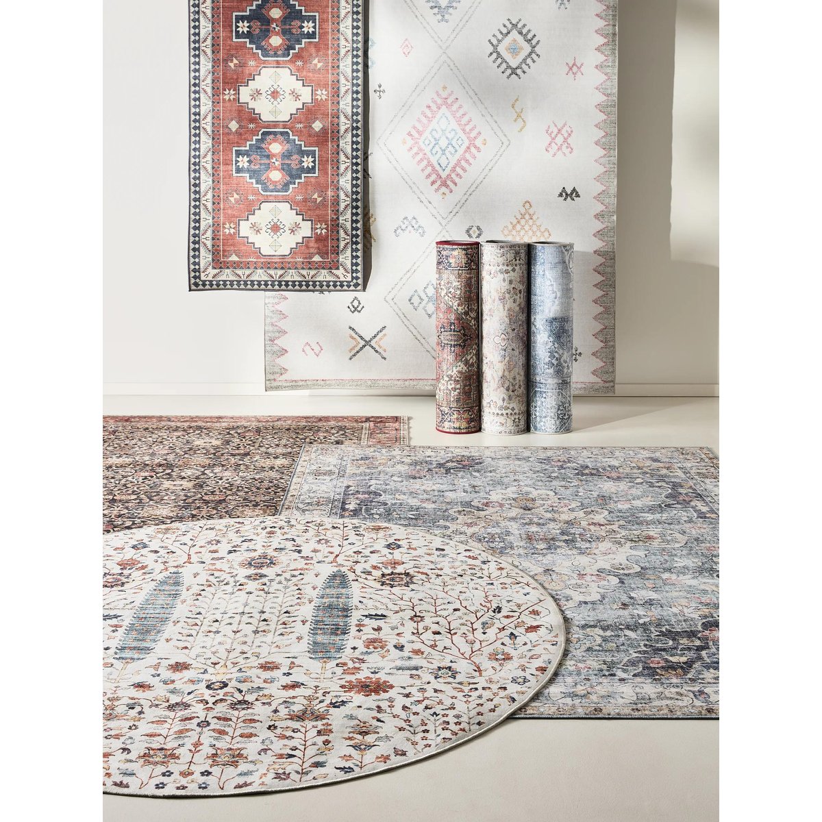 Tapis rond lavables GEORGE multicouleur, BENUTA