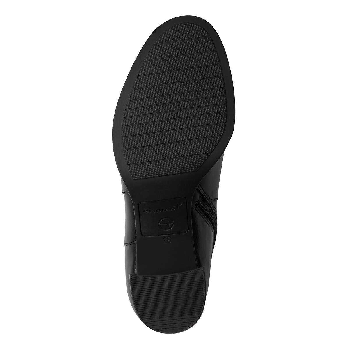 Bottines trotteur en cuir noir, TAMARIS