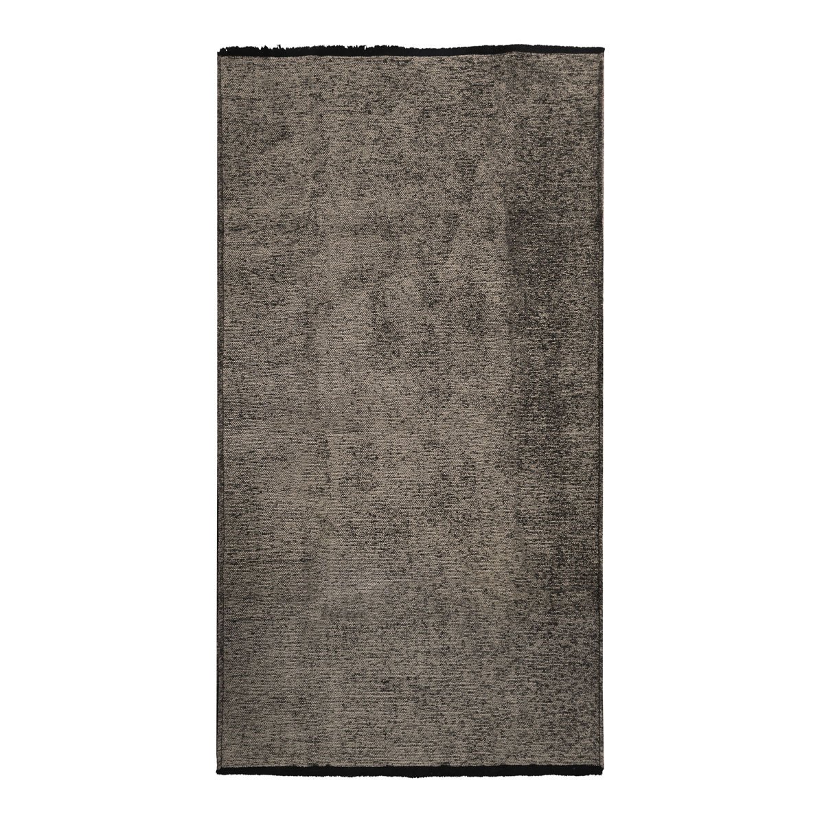 Tapis en coton et polyester lavable tissé plat  VENICE anthracite, THE DECO FACTORY