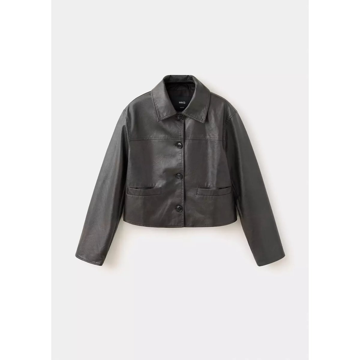 Veste similicuir boutons marron, MANGO TEEN