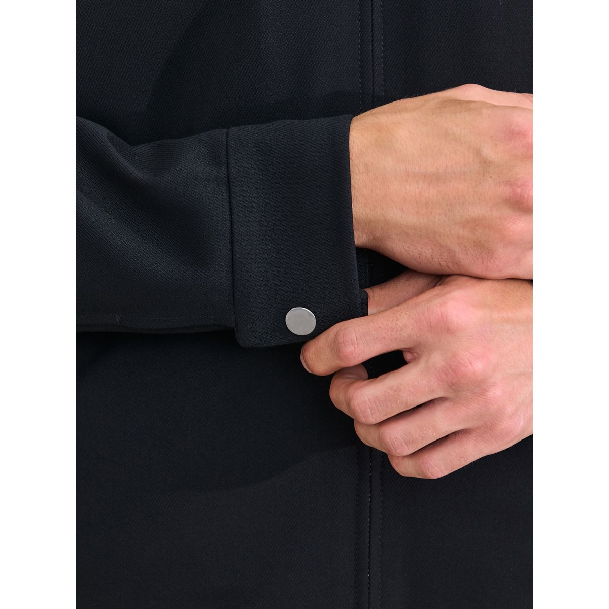 Veste-chemise zippée élégante en sergé noir, NEXT
