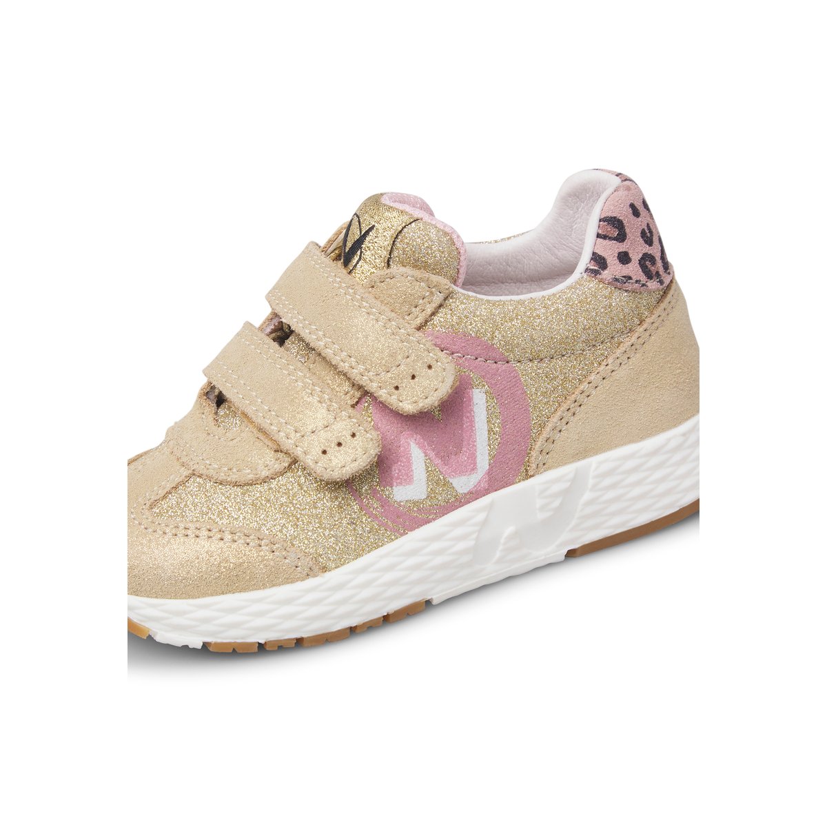 Sneakers en cuir et tissu JESKO 2 VL. platine-blanc-rose, NATURINO