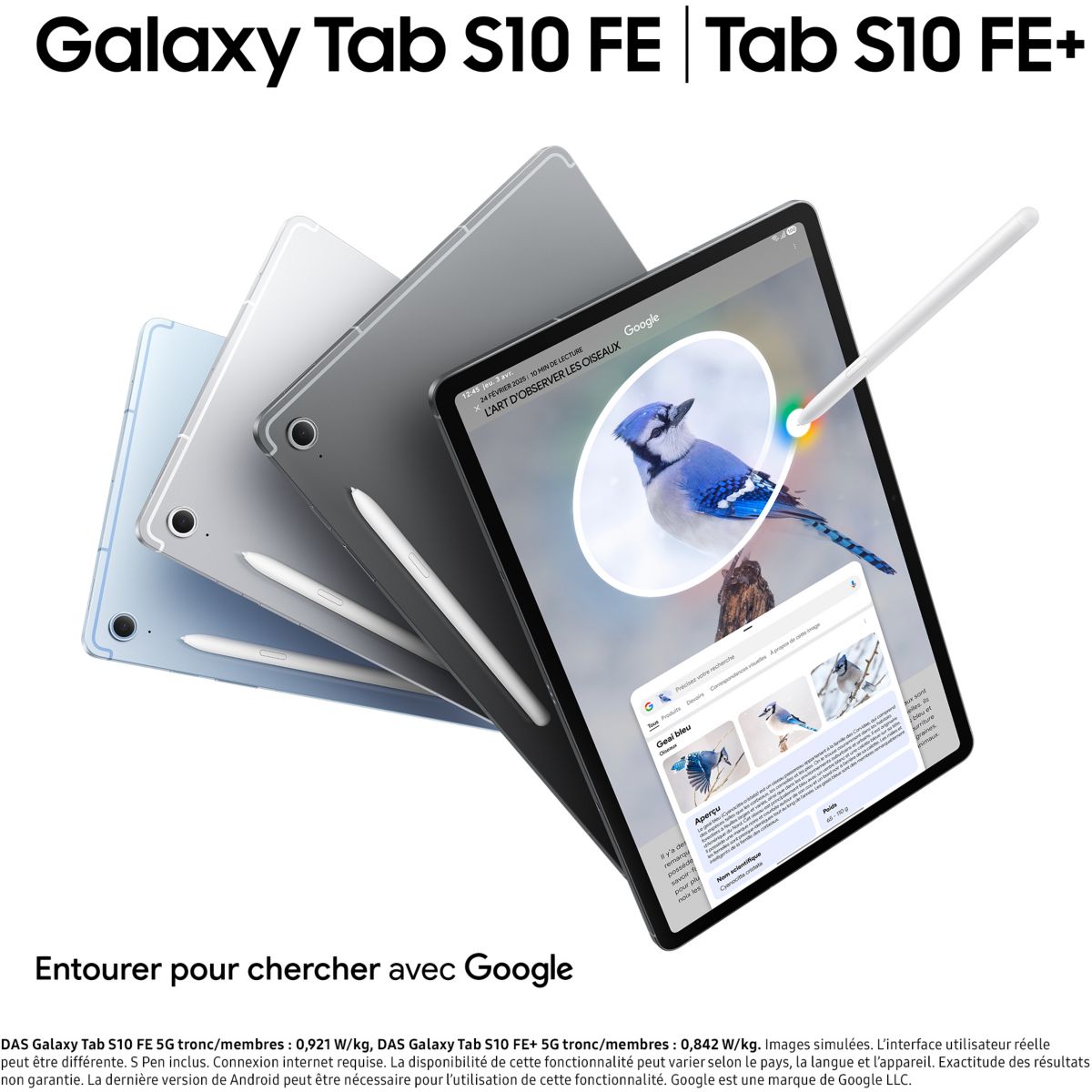 Tablette Android Galaxy Tab S10FE 5G 128Go Gris avec Galaxy IA gris, SAMSUNG