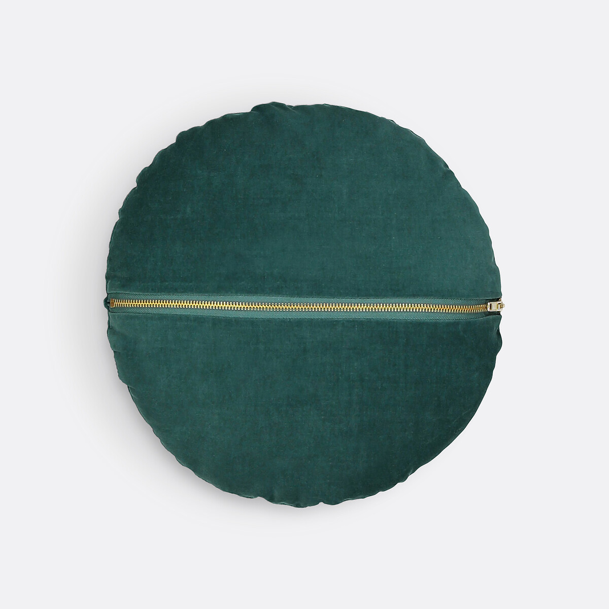 Coussin rond velours, Velvet vert canard, LA REDOUTE INTERIEURS