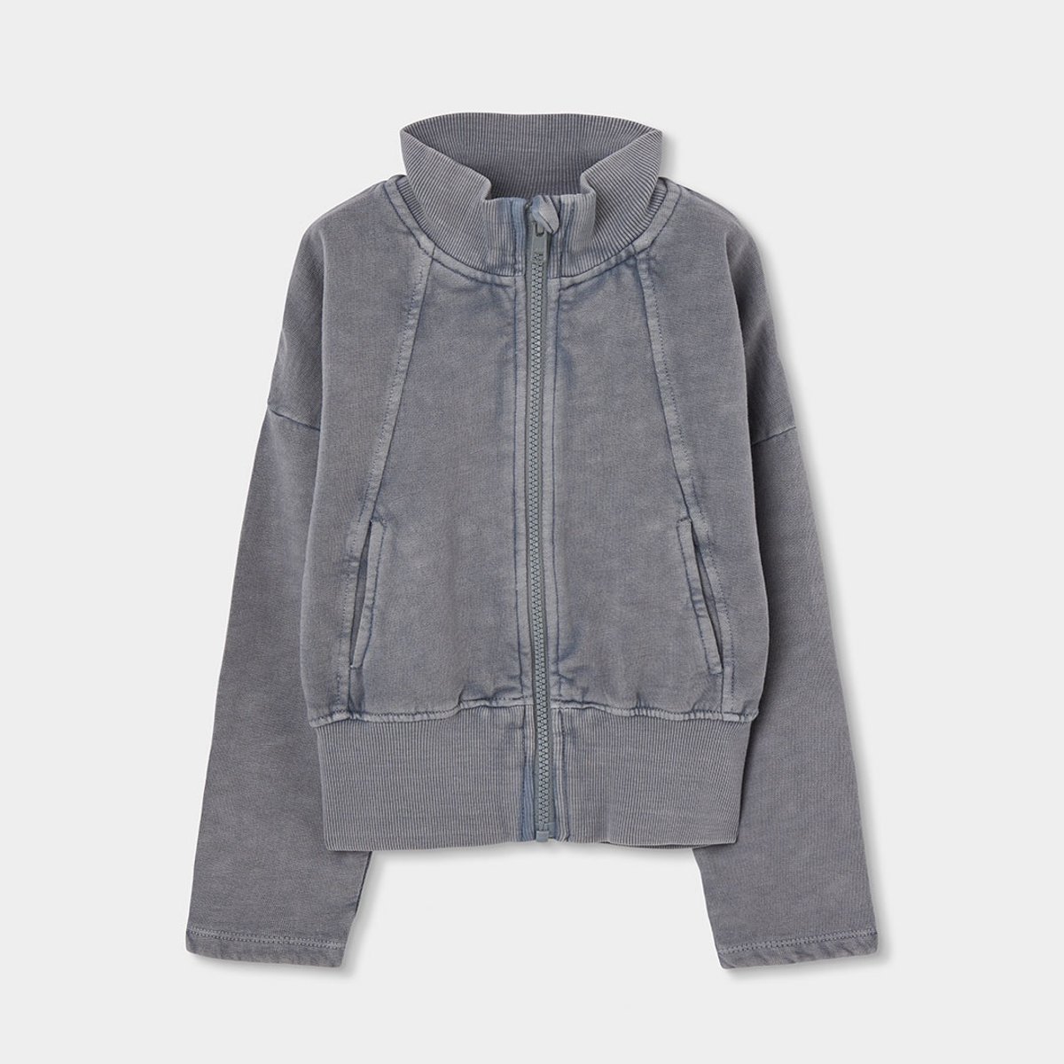 Veste fille en molleton avec fermeture éclair gris, BOBOLI