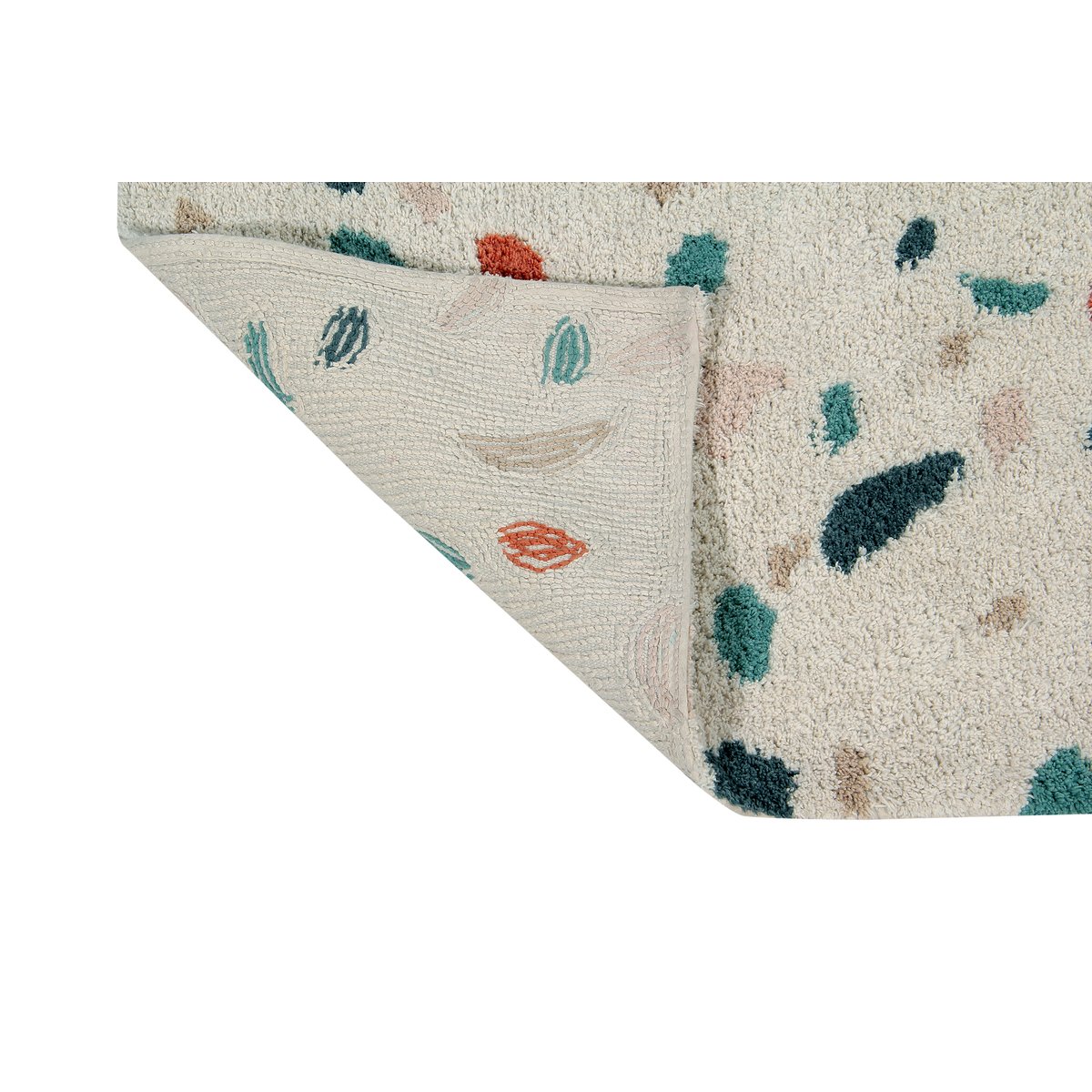 Tapis Rectangulaire en coton TERRAZZO multicolore avec rose et bleu, LORENA CANALS