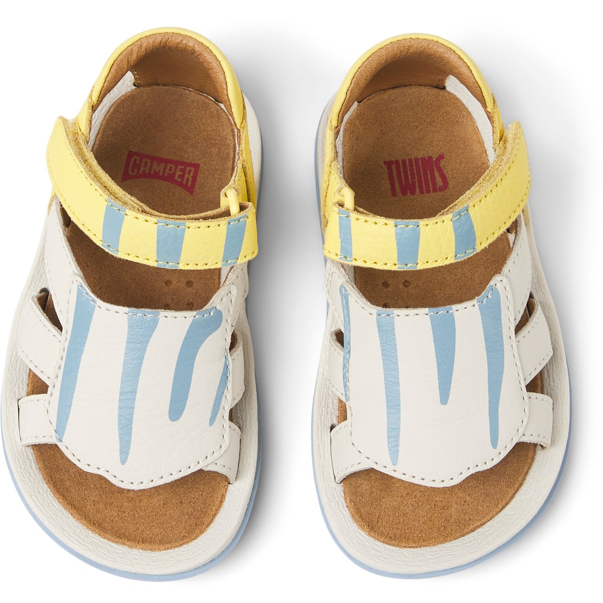 Sandales Bicho cuir jaune / blanc, CAMPER