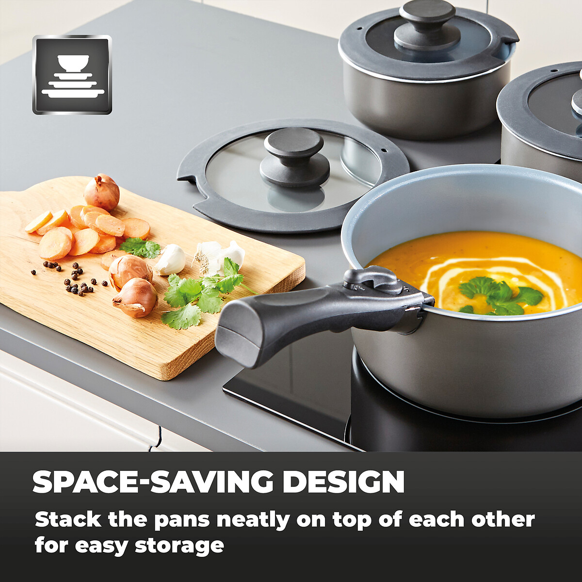 7-Piece Freedom Pan & Cookware Set graphite, TOWER