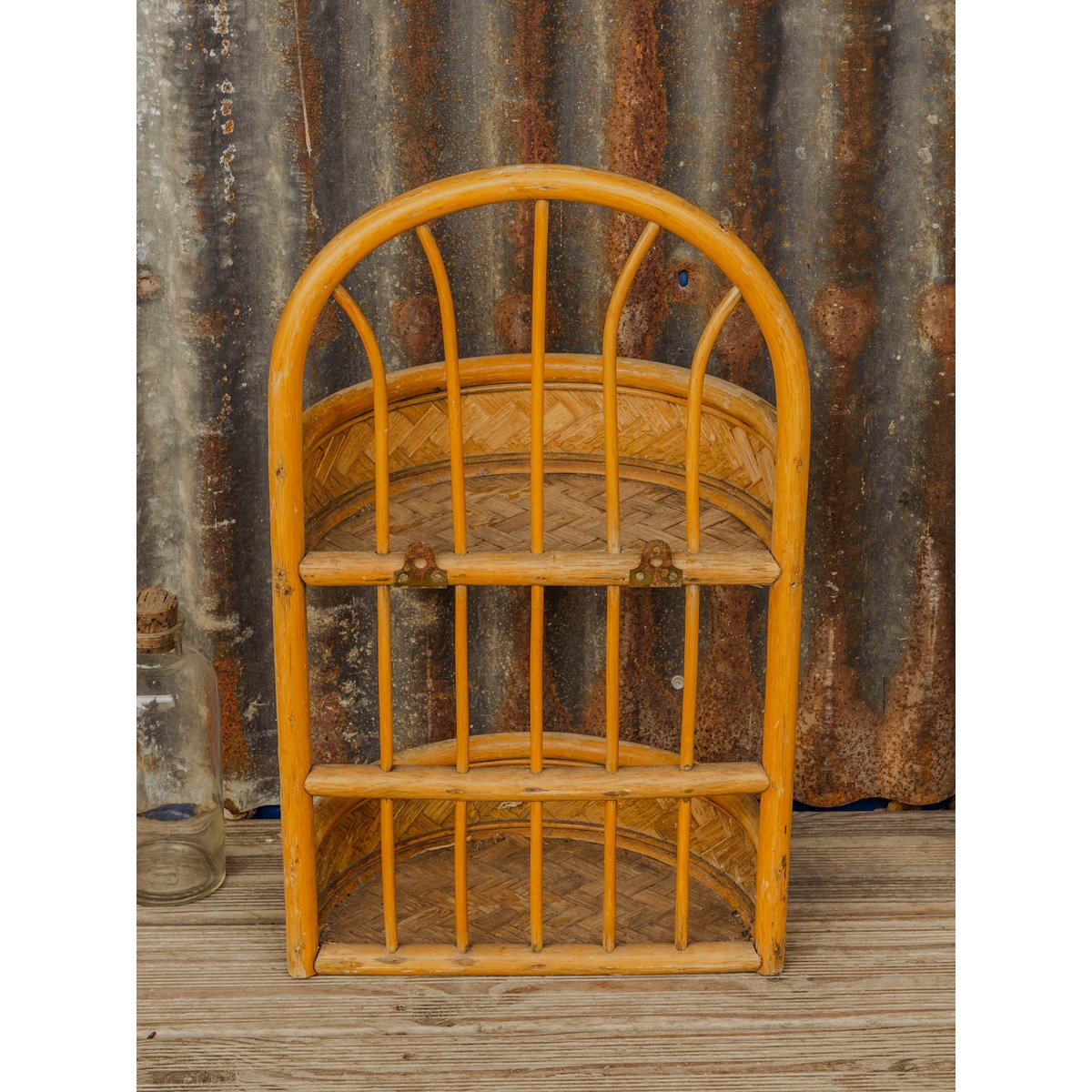 Étagère en rotin Gaëlle N°1601 - Bon état bois clair, DEBONGOUT