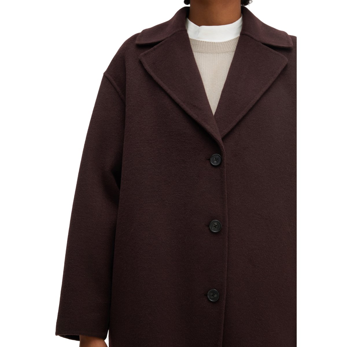 Manteau en laine relaxed en double face de haute qualité rouge, MARC O'POLO