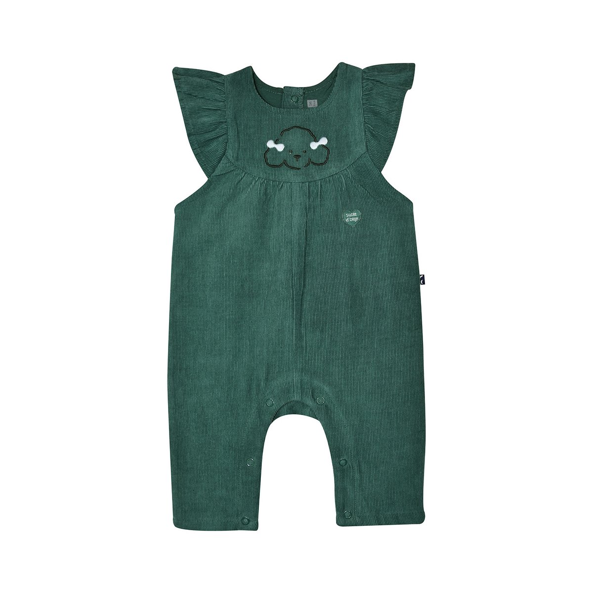 Tshirt salopette manon velours cotele long vert, SUCRE D'ORGE