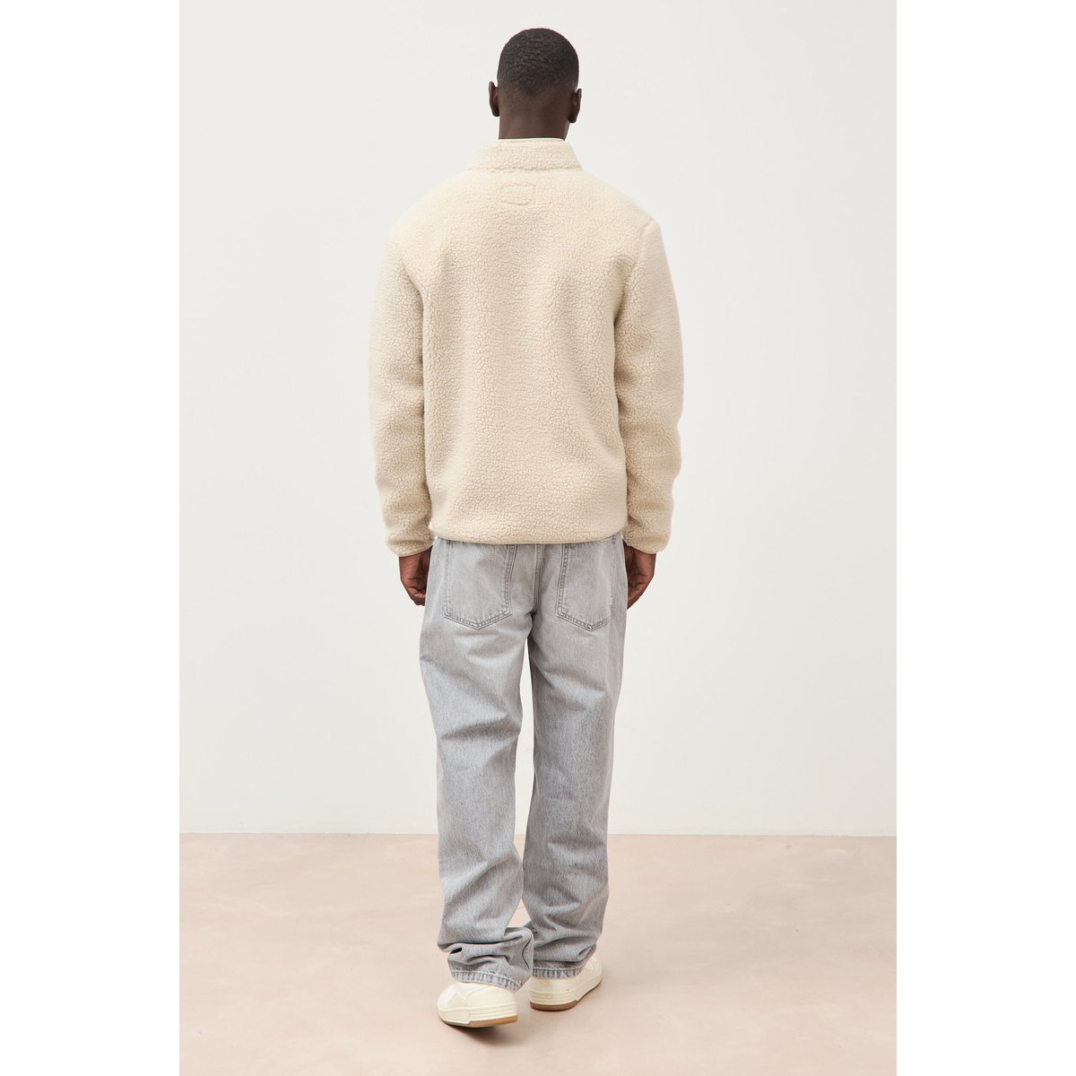 Veste droite sherpa col montant sable, BONOBO