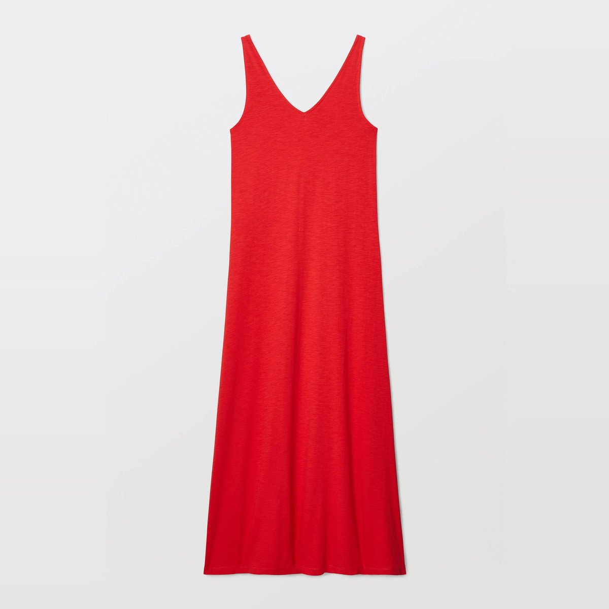 Robe longue unie en coton BIO GOTS rouge, MONOPRIX