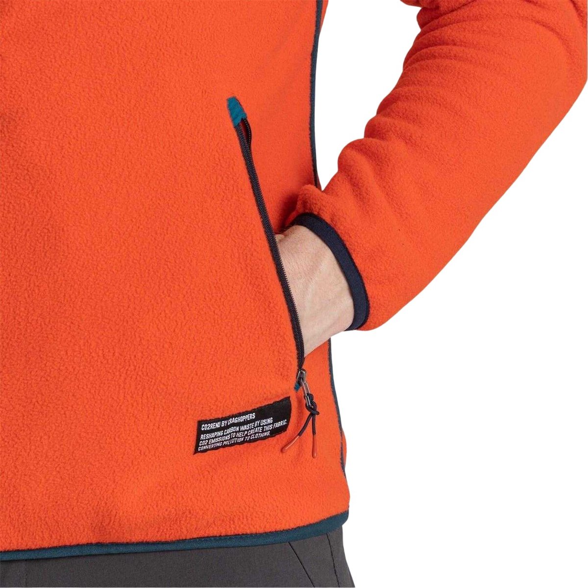 Sweat à col montant zippé rouge orange, CRAGHOPPERS