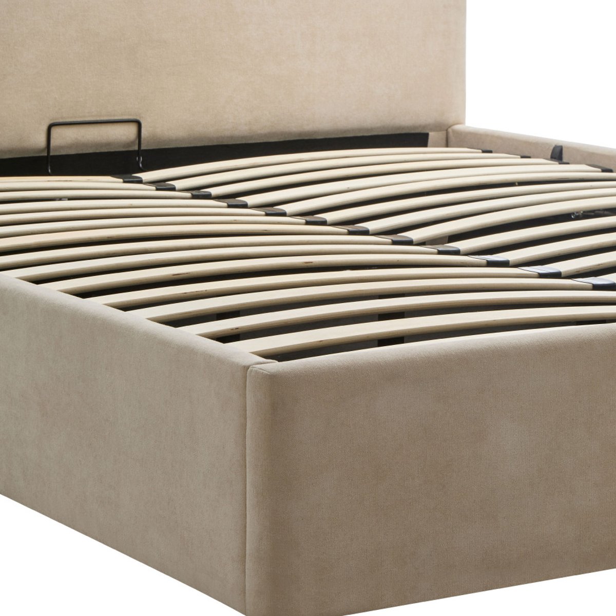 Lit coffre en tissu 160x200cm- CAMA beige, DRAWER
