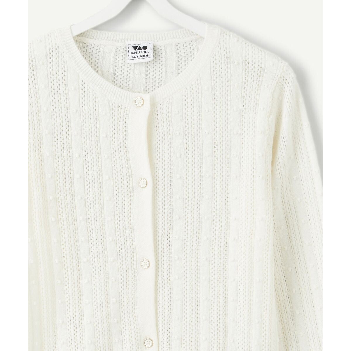 Cardigan boutonné ecru, TAPE A L'OEIL