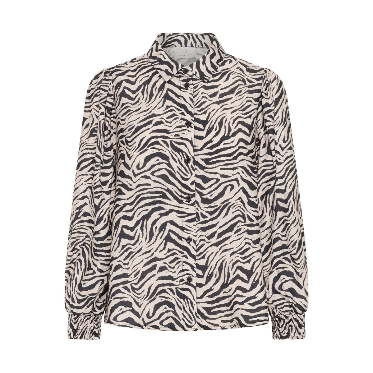 Long sleeved shirt noir black oyster moonstruck, KAFFE