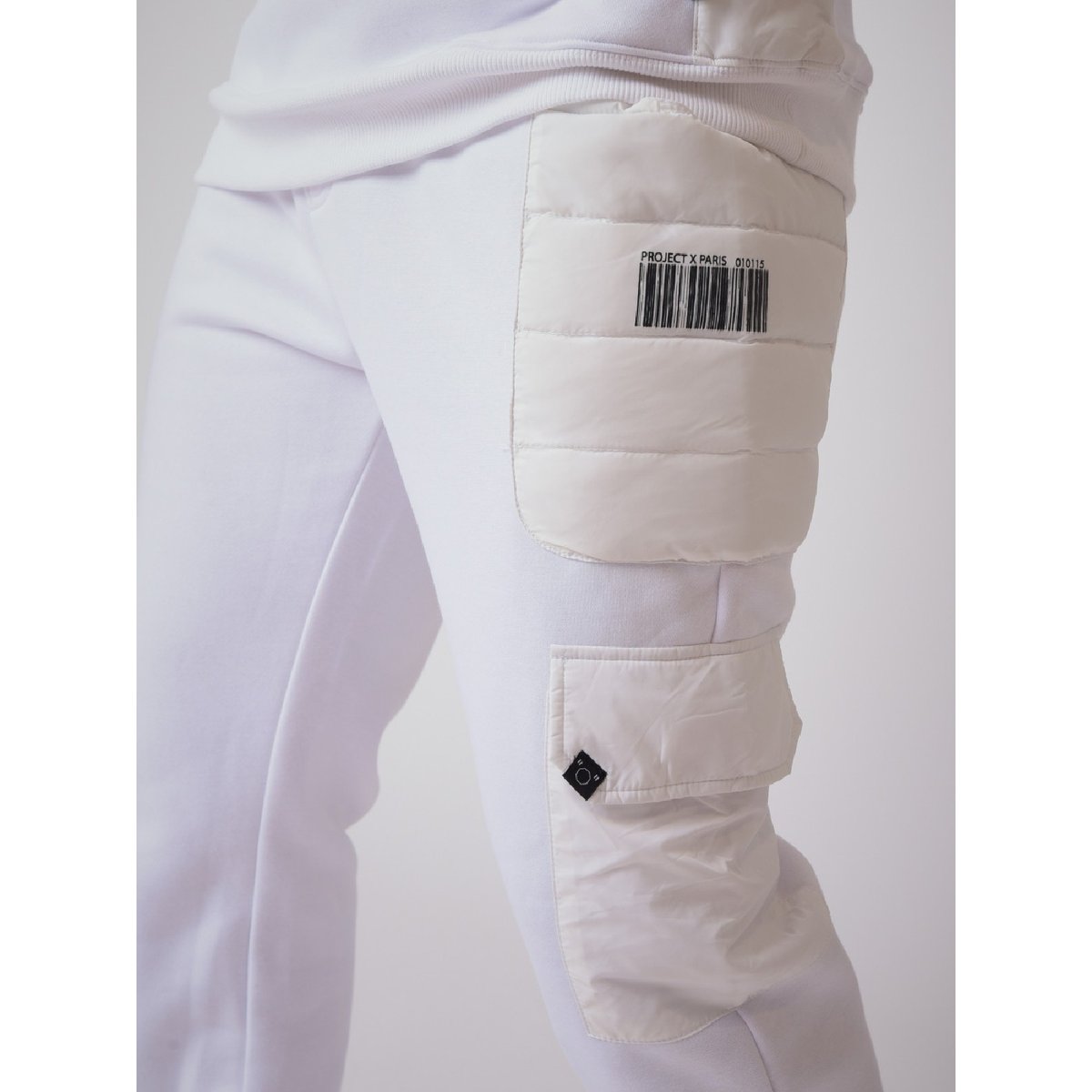 Bas de jogging détails matelassés blanc, PROJECT X