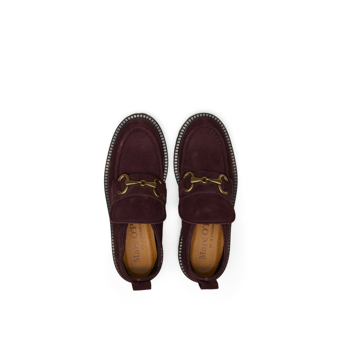 Mocassins montants modèle Phia avec une semelle extérieure profilée et robuste rouge fonce, MARC O'POLO