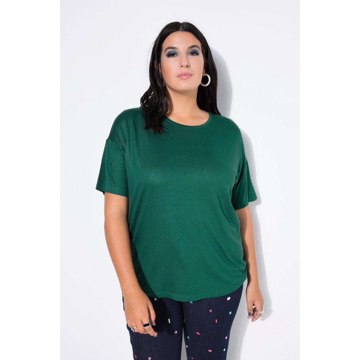 T-shirt oversize, revêtement brillant vert foncé, STUDIO UNTOLD