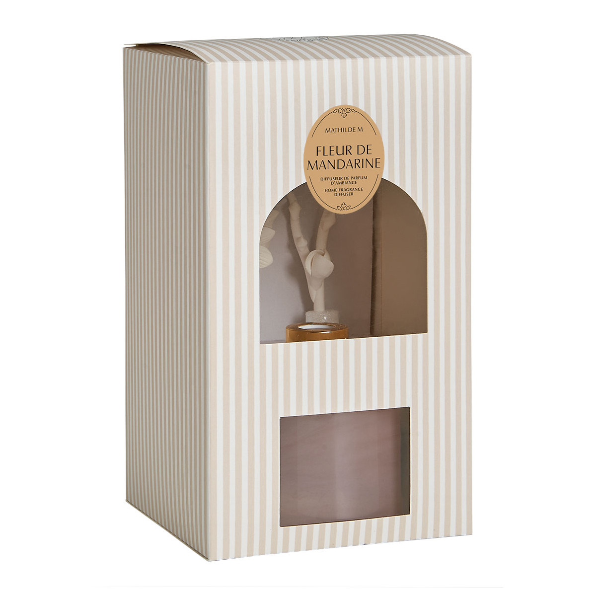 Diffuseur parfum d'ambiance 150 ml Mandarine transparent, MATHILDE M