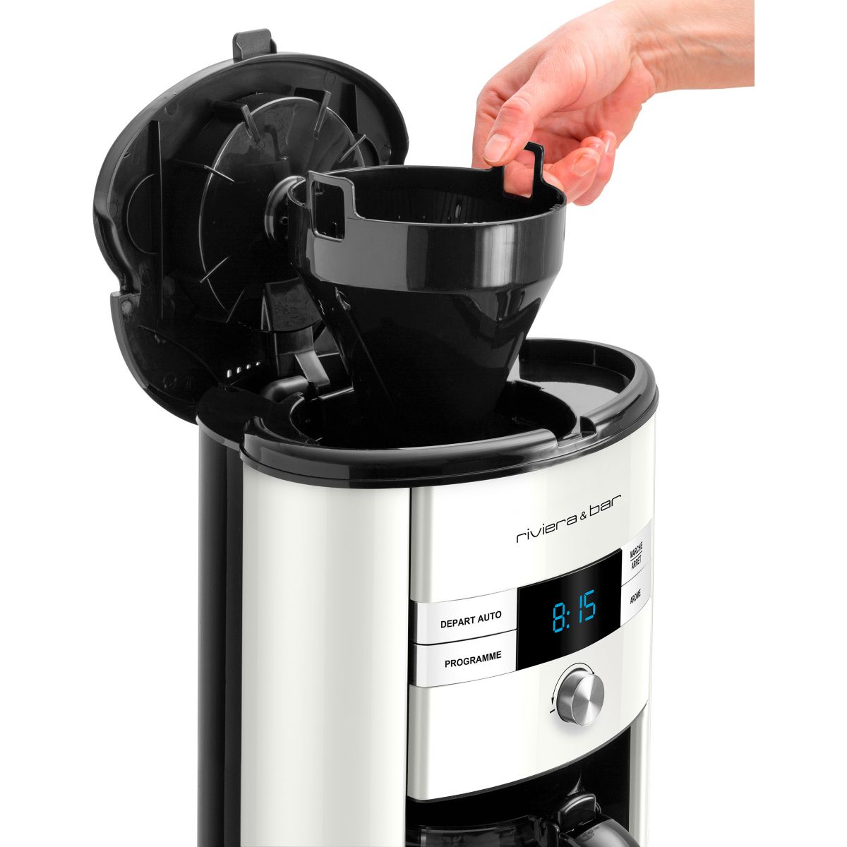 Cafetière programmable BCF551 blanc, RIVIERA & BAR