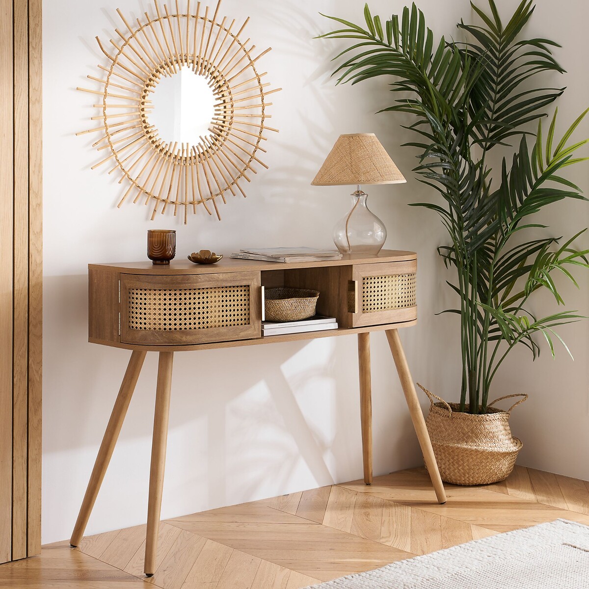 Naya Rattan Console Table natural oak, SO'HOME