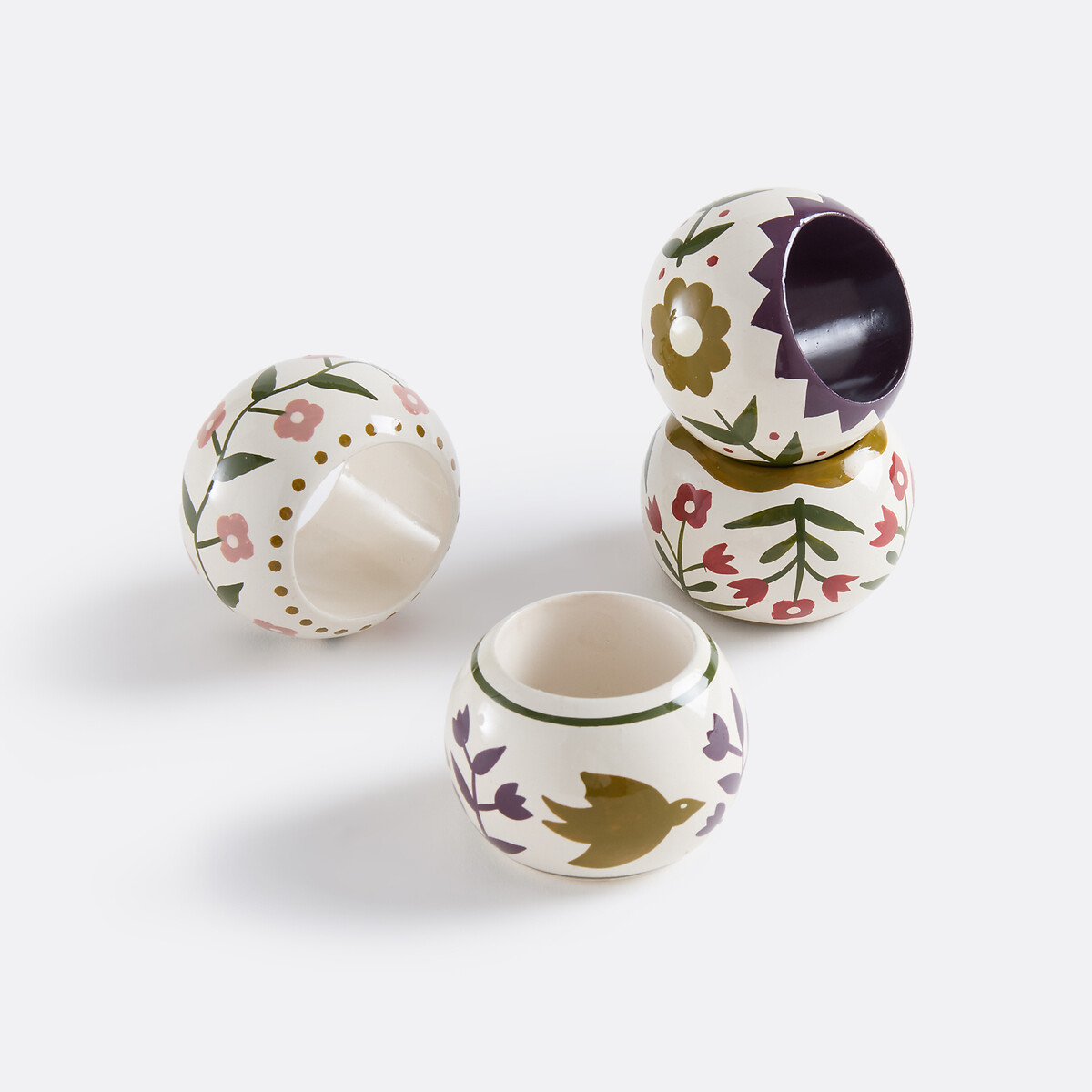 Lote de 4 argolas para guardanapos em mangueira, Anselme multicolor, LA REDOUTE INTERIEURS