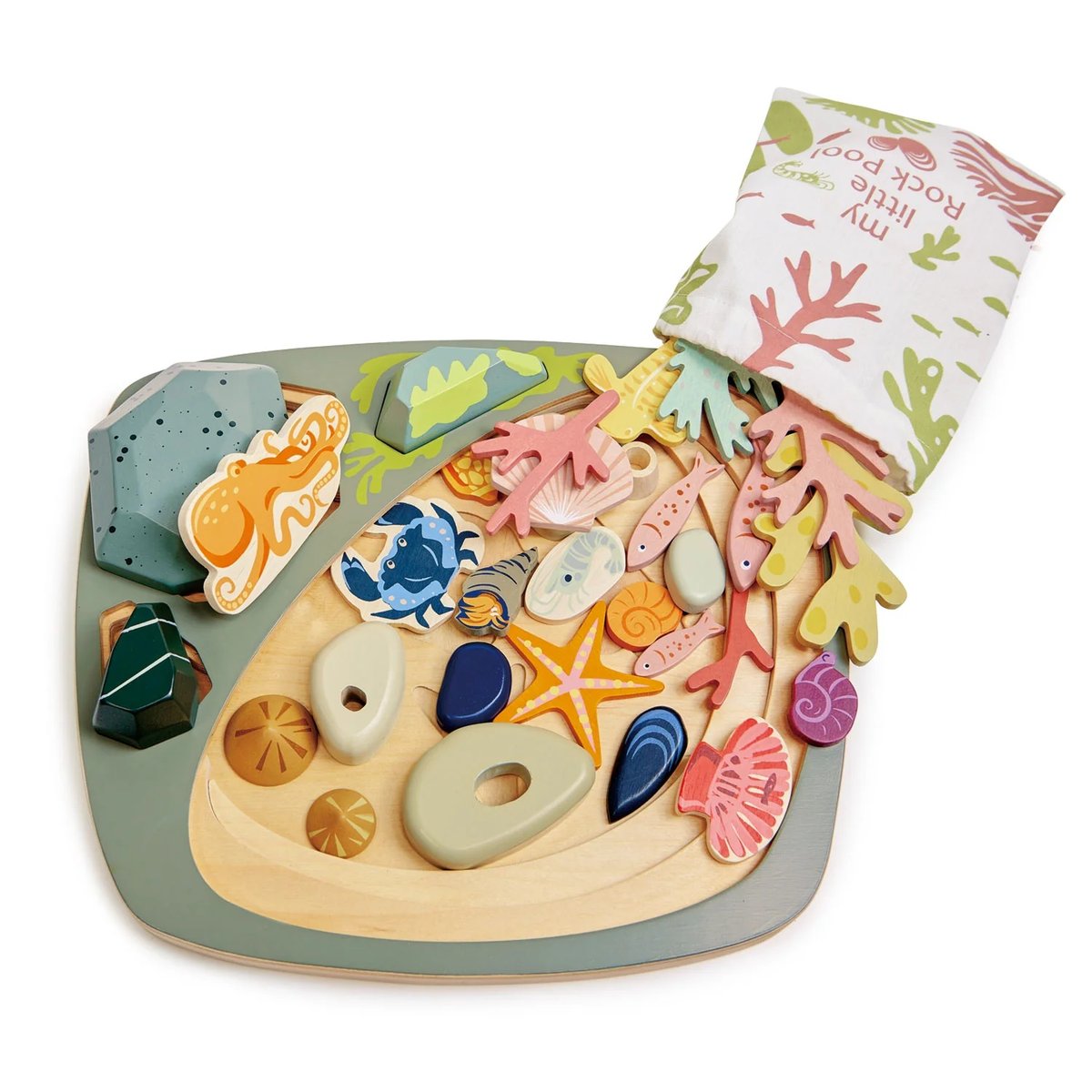 Mon petit étang avec rochers bleu, beige, jaune, TENDER LEAF TOYS