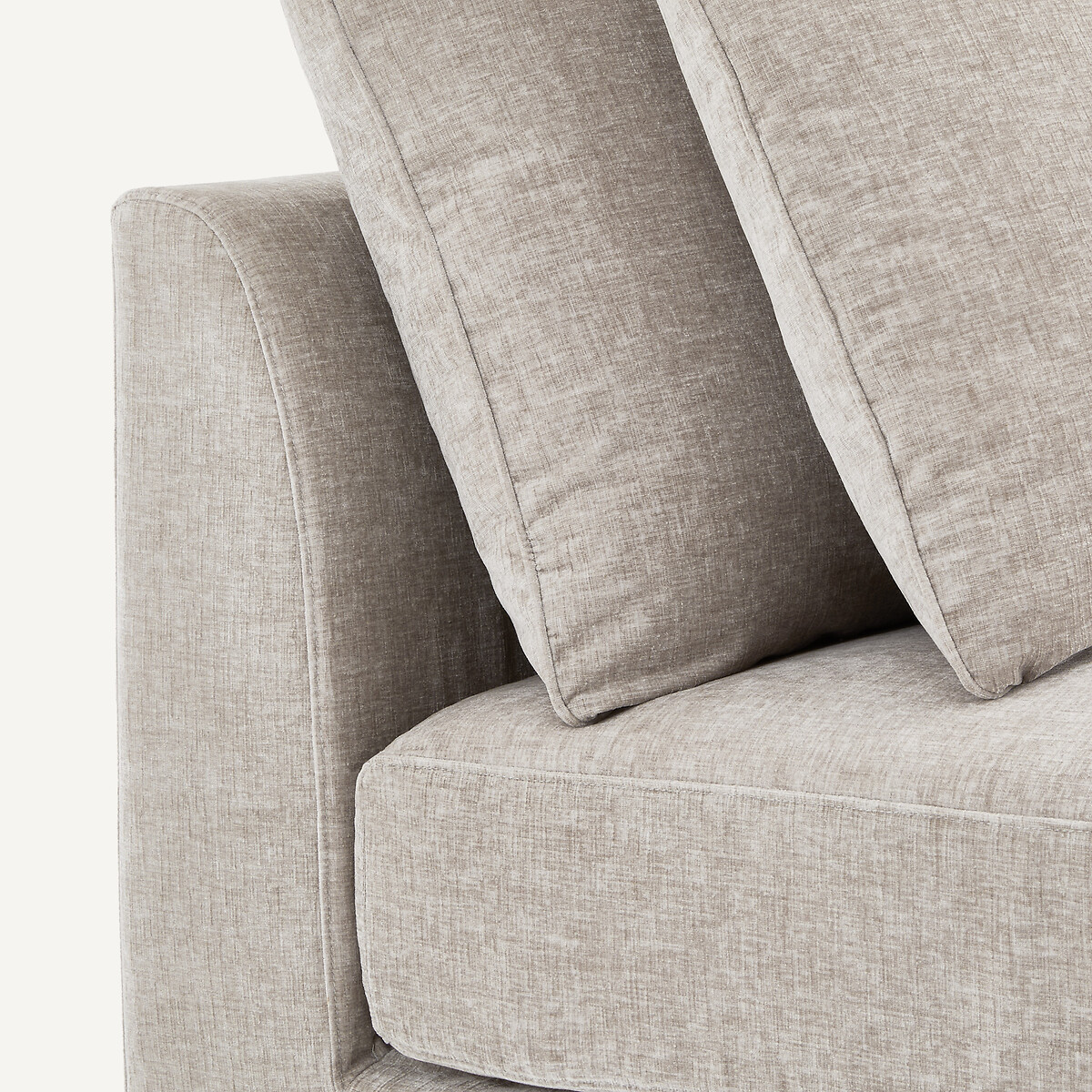 Canapé d'angle modulable en velours chenille, TIBERIO gris clair, AM.PM