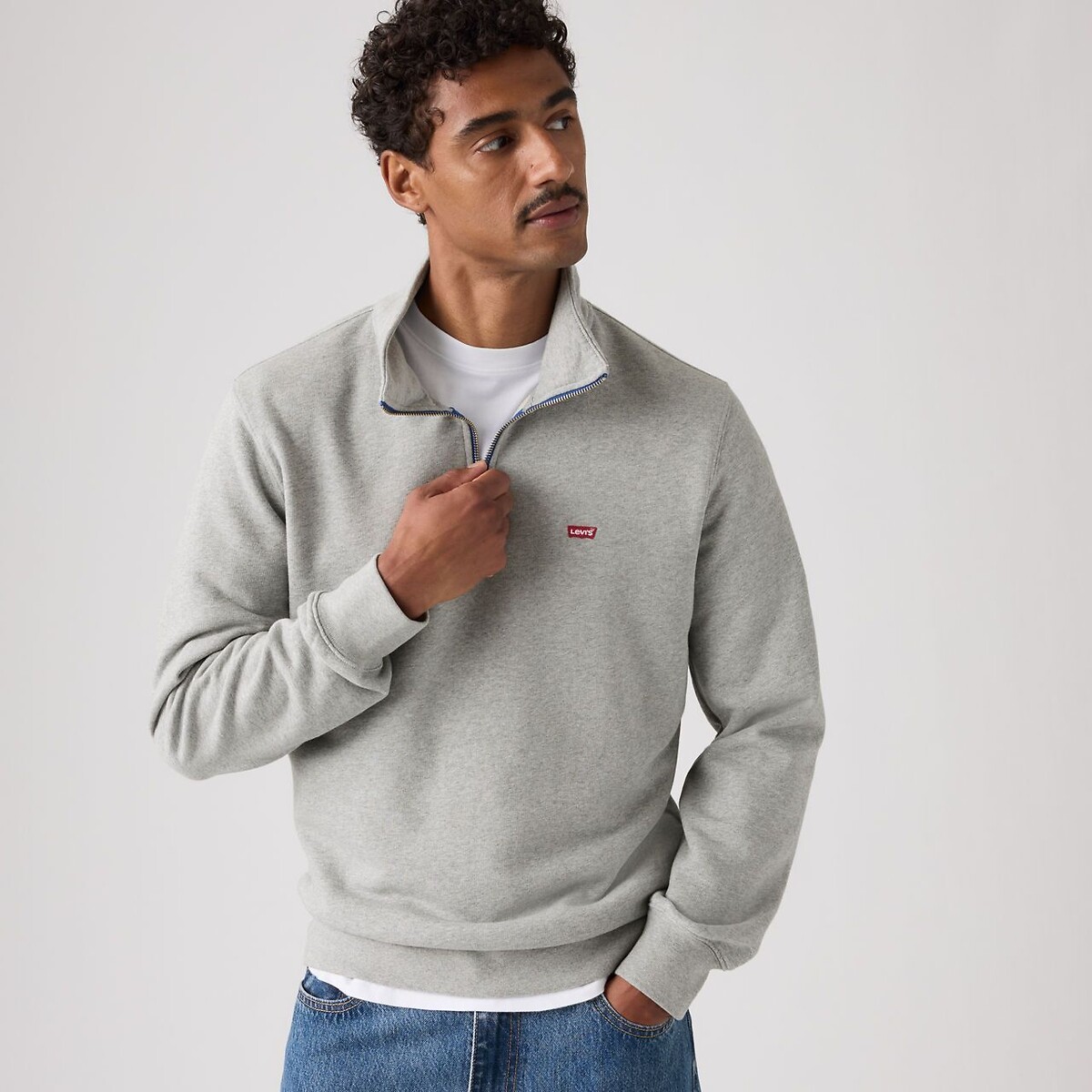 Sweat demi-zippé gris chiné, LEVI'S