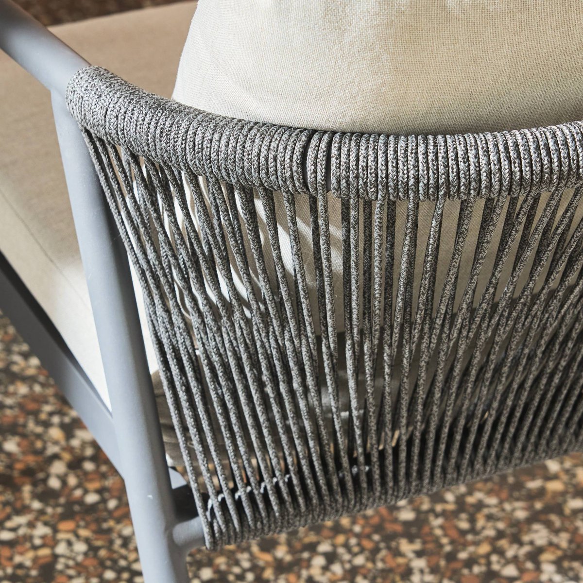 Salon de jardin aluminium et cordes 4 places KORAVA gris, SWEEEK