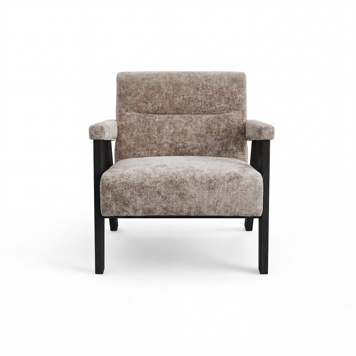 Alessa Velvet Tweed Upholstered Accent Armchair dark beige, ÉDITÉ