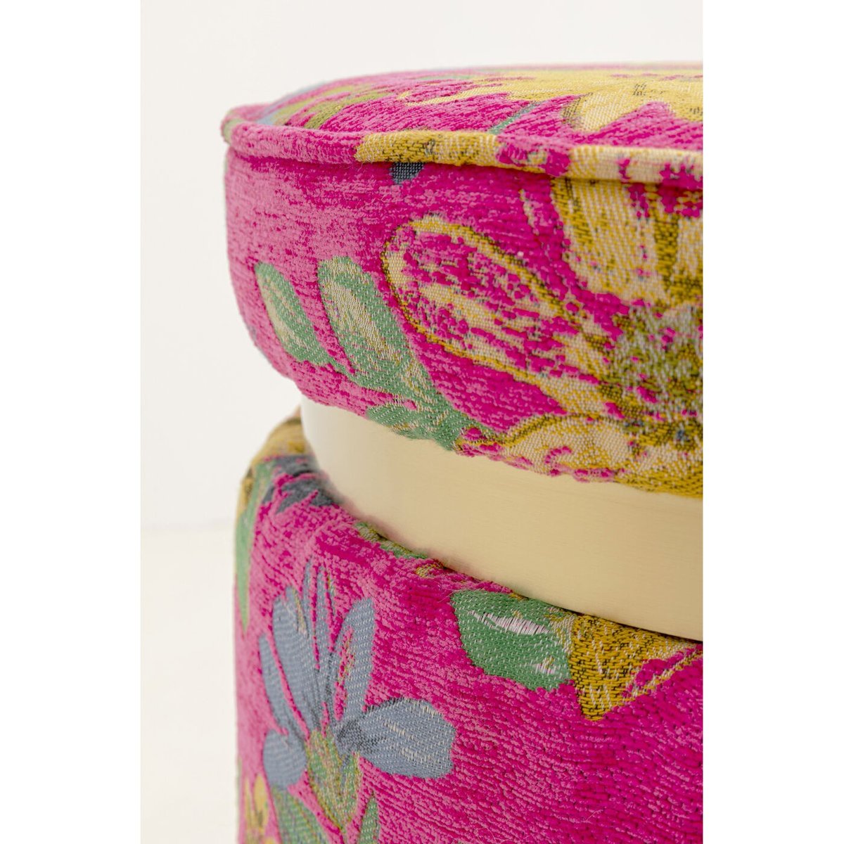 Tabouret imprimé fleurs, FLOWER FEVER rose, KARE DESIGN