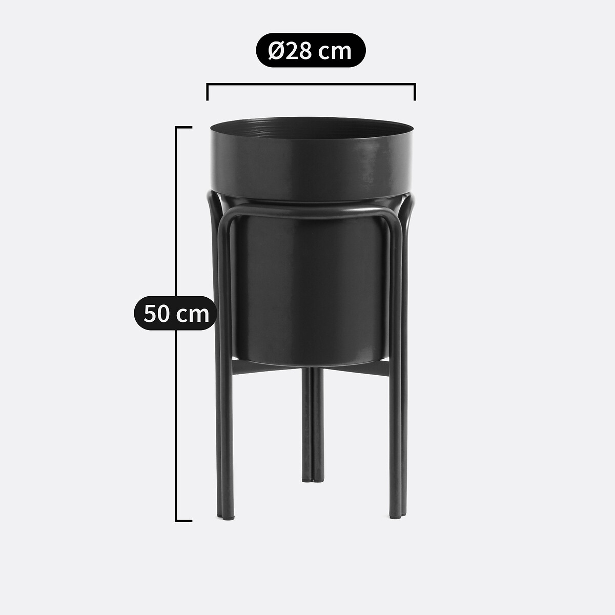 Cache-pot sur pied en métal fer H50 cm, Ocardo bleu vif, LA REDOUTE INTERIEURS