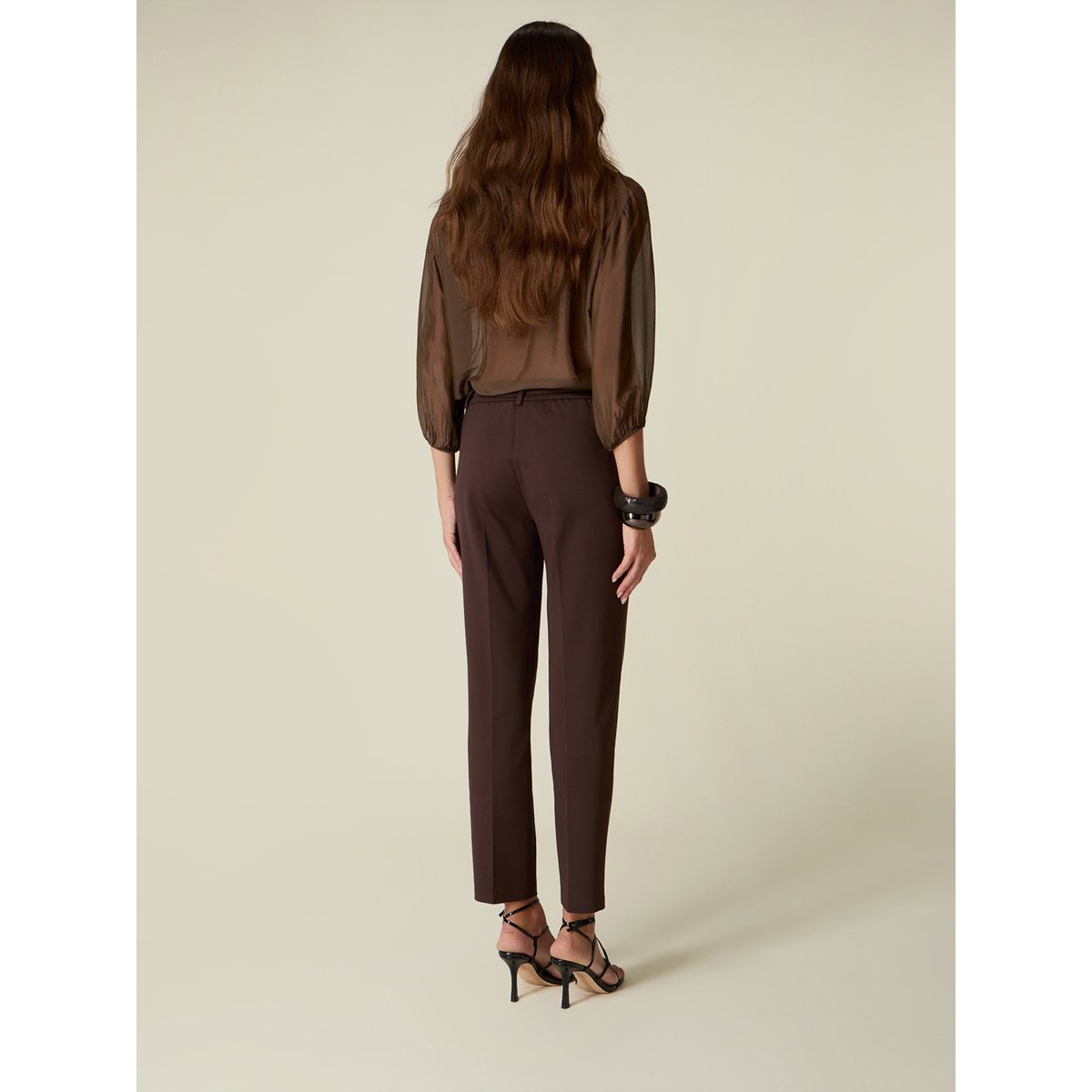 Pantalon cigarette marron, OLTRE