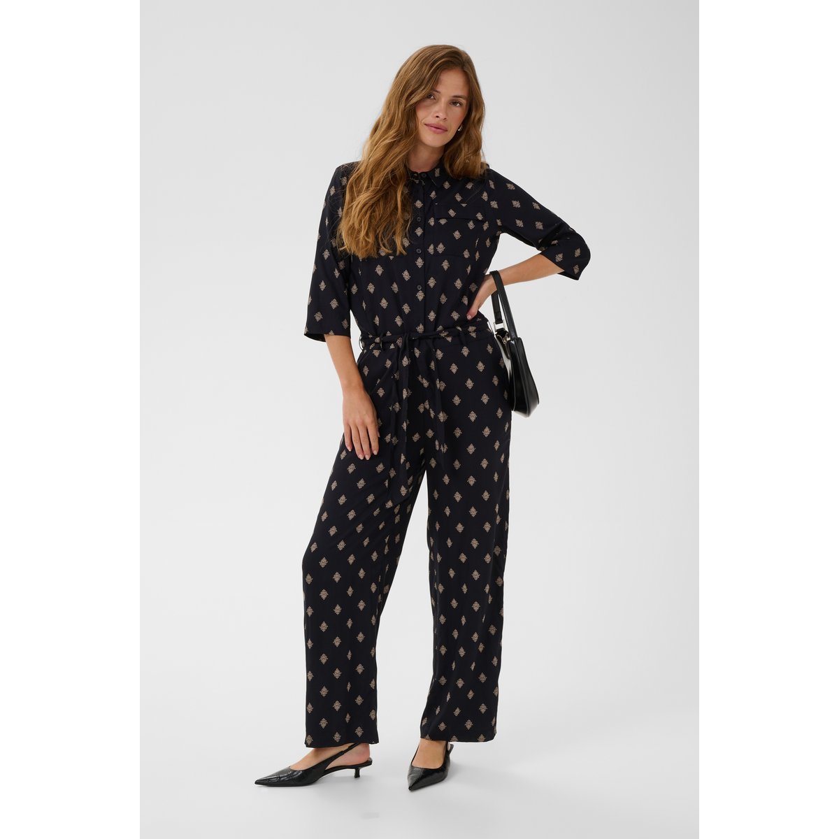 Combinaison noir black gray vintage baroque, KAFFE